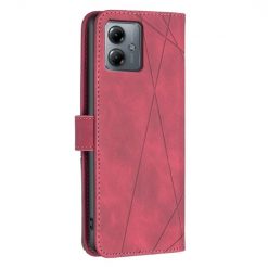 Lacné Kryty | Knižkové puzdro Rhombus červené – Motorola Moto G14 | Lacné Kryty