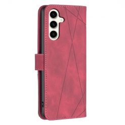 Knižkové puzdro Rhombus červené – Samsung Galaxy S23 FE | Lacné Kryty Lacné Kryty | Knižkové puzdro Rhombus červené – Samsung Galaxy S23 FE | Lacné Kryty