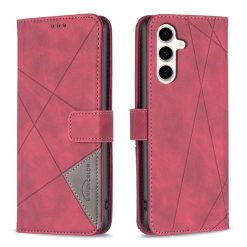 Knižkové puzdro Rhombus červené – Samsung Galaxy S23 FE | Lacné Kryty Lacné Kryty | Knižkové puzdro Rhombus červené – Samsung Galaxy S23 FE | Lacné Kryty