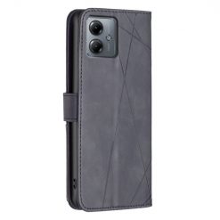 Knižkové puzdro Rhombus čierne – Motorola Moto G14 | Lacné Kryty Lacné Kryty | Knižkové puzdro Rhombus čierne – Motorola Moto G14 | Lacné Kryty