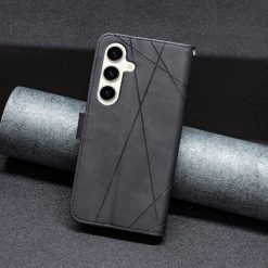 Knižkové puzdro Rhombus čierne – Samsung Galaxy S23 FE | Lacné Kryty Lacné Kryty | Knižkové puzdro Rhombus čierne – Samsung Galaxy S23 FE | Lacné Kryty