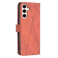 Knižkové puzdro Rhombus hnedé – Samsung Galaxy S23 FE | Lacné Kryty Lacné Kryty | Knižkové puzdro Rhombus hnedé – Samsung Galaxy S23 FE | Lacné Kryty