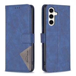 Knižkové puzdro Rhombus modré – Samsung Galaxy S23 FE | Lacné Kryty Lacné Kryty | Knižkové puzdro Rhombus modré – Samsung Galaxy S23 FE | Lacné Kryty