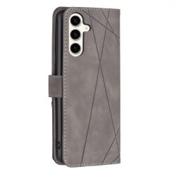 Knižkové puzdro Rhombus sivé – Samsung Galaxy S23 FE | Lacné Kryty Lacné Kryty | Knižkové puzdro Rhombus sivé – Samsung Galaxy S23 FE | Lacné Kryty