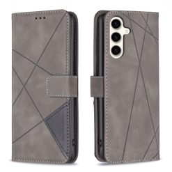 Knižkové puzdro Rhombus sivé – Samsung Galaxy S23 FE | Lacné Kryty Lacné Kryty | Knižkové puzdro Rhombus sivé – Samsung Galaxy S23 FE | Lacné Kryty
