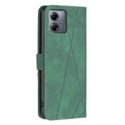 Lacné Kryty | Knižkové puzdro Rhombus zelené – Motorola Moto G14 | Lacné Kryty