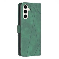 Lacné Kryty | Knižkové puzdro Rhombus zelené – Samsung Galaxy S23 FE | Lacné Kryty
