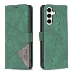 Lacné Kryty | Knižkové puzdro Rhombus zelené – Samsung Galaxy S23 FE | Lacné Kryty