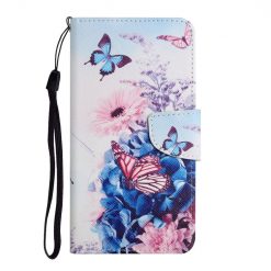 Knižkové puzdro Trendy Colored case Fialový motýľ – Samsung Galaxy S23 FE