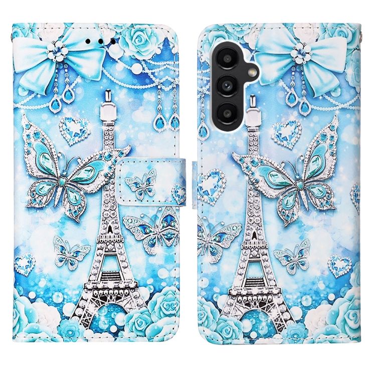 Knižkové puzdro Trendy Colored case Motýľ a Paríž – Samsung Galaxy S23 FE