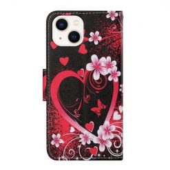 Lacné Kryty | Knižkové puzdro Trendy Cross case Červené srdce – Apple iPhone 15 Plus | Lacné Kryty