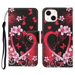 Lacné Kryty | Knižkové puzdro Trendy Cross case Červené srdce – Apple iPhone 15 Plus | Lacné Kryty