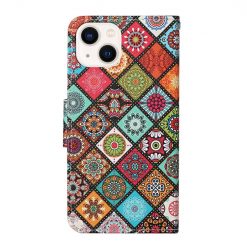 Lacné Kryty | Knižkové puzdro Trendy Cross case Farebné mandaly – Apple iPhone 15 | Lacné Kryty