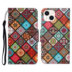 Lacné Kryty | Knižkové puzdro Trendy Cross case Farebné mandaly – Apple iPhone 15 | Lacné Kryty