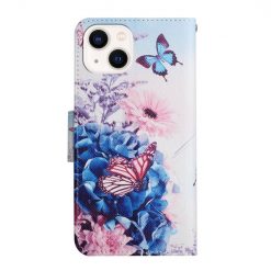 Lacné Kryty | Knižkové puzdro Trendy Cross case Fialový motýľ – Apple iPhone 15 Plus | Lacné Kryty