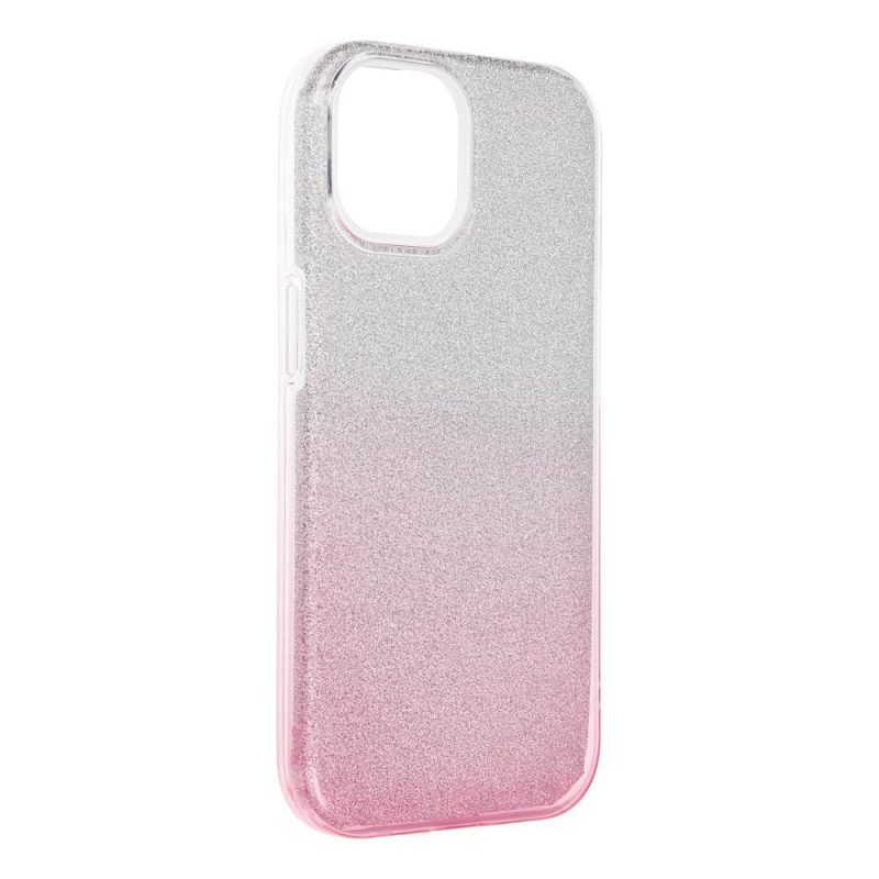 Lacné Kryty | Ligotavý Kryt Forcell Shining transparentno-ružový – Apple iPhone 15