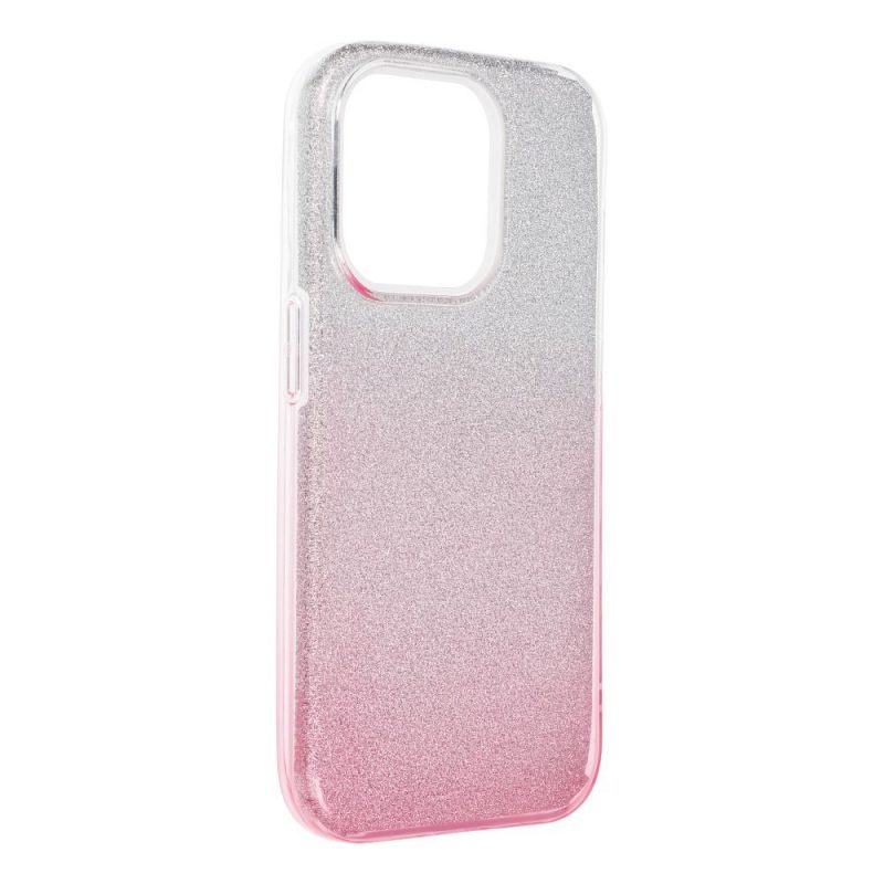 Lacné Kryty | Ligotavý Kryt Forcell Shining transparentno-ružový – Apple iPhone 15 Pro