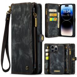 Multifunkčné peňaženkové puzdro CaseMe Detachable čierne – Apple iPhone 15 Pro | Lacné Kryty Lacné Kryty | Multifunkčné peňaženkové puzdro CaseMe Detachable čierne – Apple iPhone 15 Pro | Lacné Kryty