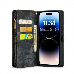 Multifunkčné peňaženkové puzdro CaseMe Detachable čierne – Apple iPhone 15 Pro | Lacné Kryty Lacné Kryty | Multifunkčné peňaženkové puzdro CaseMe Detachable čierne – Apple iPhone 15 Pro | Lacné Kryty