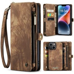 Multifunkčné peňaženkové puzdro CaseMe Detachable hnedé – Apple iPhone 15 | Lacné Kryty Lacné Kryty | Multifunkčné peňaženkové puzdro CaseMe Detachable hnedé – Apple iPhone 15 | Lacné Kryty