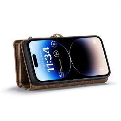 Lacné Kryty | Multifunkčné peňaženkové puzdro CaseMe Detachable hnedé – Apple iPhone 15 Pro Max | Lacné Kryty