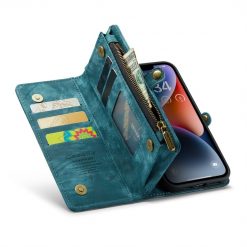 Lacné Kryty | Multifunkčné peňaženkové puzdro CaseMe Detachable modré – Apple iPhone 15 | Lacné Kryty