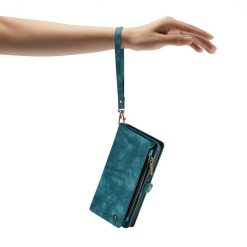 Lacné Kryty | Multifunkčné peňaženkové puzdro CaseMe Detachable modré – Apple iPhone 15 | Lacné Kryty