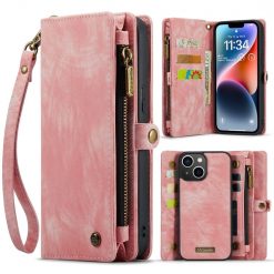Lacné Kryty | Multifunkčné peňaženkové puzdro CaseMe Detachable ružové – Apple iPhone 15 | Lacné Kryty