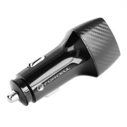Nabíjačka do auta Forcell Carbon car charger 2xUSB 17W CC50-2A17W čierna | Lacné Kryty Lacné Kryty | Nabíjačka do auta Forcell Carbon car charger 2xUSB 17W CC50-2A17W čierna | Lacné Kryty
