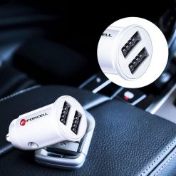 Lacné Kryty | Nabíjačka do auta Forcell Mini car charger 2xUSB 3.1A CC-SJ02 biela | Lacné Kryty