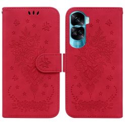 Peňaženkové puzdro Embossing Pattern Kytica červené – Honor 90 Lite | Lacné Kryty Lacné Kryty | Peňaženkové puzdro Embossing Pattern Kytica červené – Honor 90 Lite | Lacné Kryty