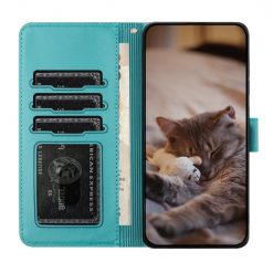 Peňaženkové puzdro Embossing Pattern Mačky modré – Apple iPhone 15 Pro Max | Lacné Kryty Lacné Kryty | Peňaženkové puzdro Embossing Pattern Mačky modré – Apple iPhone 15 Pro Max | Lacné Kryty