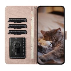 Peňaženkové puzdro Embossing Pattern Mačky sivé – Apple iPhone 15 | Lacné Kryty Lacné Kryty | Peňaženkové puzdro Embossing Pattern Mačky sivé – Apple iPhone 15 | Lacné Kryty
