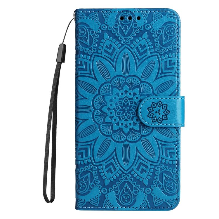 Peňaženkové puzdro Embossing Pattern Slnečnica modré – Samsung Galaxy S23 FE