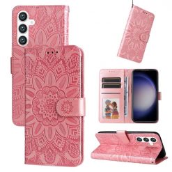Peňaženkové puzdro Embossing Pattern Slnečnica ružové – Samsung Galaxy S23 FE | Lacné Kryty Lacné Kryty | Peňaženkové puzdro Embossing Pattern Slnečnica ružové – Samsung Galaxy S23 FE | Lacné Kryty