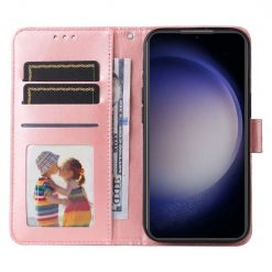 Peňaženkové puzdro Embossing Pattern Slnečnica ružové – Samsung Galaxy S23 FE | Lacné Kryty Lacné Kryty | Peňaženkové puzdro Embossing Pattern Slnečnica ružové – Samsung Galaxy S23 FE | Lacné Kryty