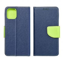 Lacné Kryty | Peňaženkové puzdro Fancy Book modro-limetkové – Apple iPhone 15 Plus | Lacné Kryty