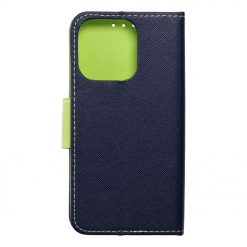 Lacné Kryty | Peňaženkové puzdro Fancy Book modro-limetkové – Apple iPhone 15 Pro | Lacné Kryty