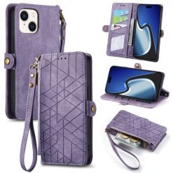 Lacné Kryty | Peňaženkové puzdro Purse case fialové – Apple iPhone 15 Plus | Lacné Kryty