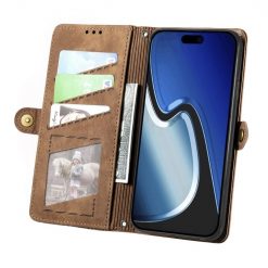 Lacné Kryty | Peňaženkové puzdro Purse case hnedé – Apple iPhone 15 | Lacné Kryty