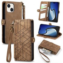 Lacné Kryty | Peňaženkové puzdro Purse case hnedé – Apple iPhone 15 Plus | Lacné Kryty