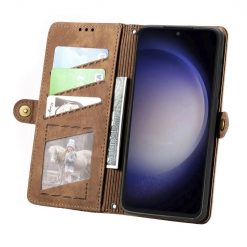 Peňaženkové puzdro Purse case hnedé – Samsung Galaxy S23 FE | Lacné Kryty Lacné Kryty | Peňaženkové puzdro Purse case hnedé – Samsung Galaxy S23 FE | Lacné Kryty