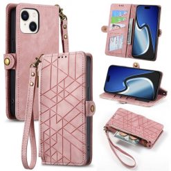 Lacné Kryty | Peňaženkové puzdro Purse case ružové – Apple iPhone 15 Plus | Lacné Kryty