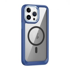 Lacné Kryty | Zadný Kryt Carbon Fiber MagSafe transparentno-modrý – Apple iPhone 15 Plus | Lacné Kryty