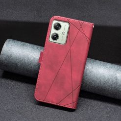 Knižkové puzdro Rhombus červené – Motorola Moto G54 5G / G54 5G Power Edition | Lacné Kryty Lacné Kryty | Knižkové puzdro Rhombus červené – Motorola Moto G54 5G / G54 5G Power Edition | Lacné Kryty