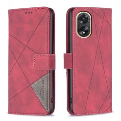 Knižkové puzdro Rhombus červené – Oppo A38 | Lacné Kryty Lacné Kryty | Knižkové puzdro Rhombus červené – Oppo A38 | Lacné Kryty