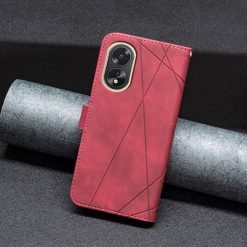 Knižkové puzdro Rhombus červené – Oppo A38 | Lacné Kryty Lacné Kryty | Knižkové puzdro Rhombus červené – Oppo A38 | Lacné Kryty