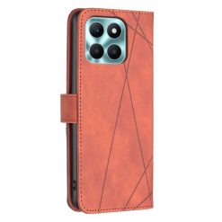 Knižkové puzdro Rhombus hnedé – Honor X6a | Lacné Kryty Lacné Kryty | Knižkové puzdro Rhombus hnedé – Honor X6a | Lacné Kryty