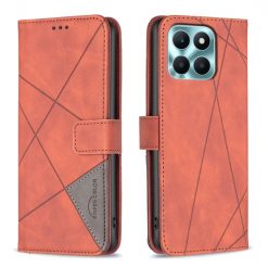 Knižkové puzdro Rhombus hnedé – Honor X6a | Lacné Kryty Lacné Kryty | Knižkové puzdro Rhombus hnedé – Honor X6a | Lacné Kryty