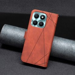 Knižkové puzdro Rhombus hnedé – Honor X6a | Lacné Kryty Lacné Kryty | Knižkové puzdro Rhombus hnedé – Honor X6a | Lacné Kryty